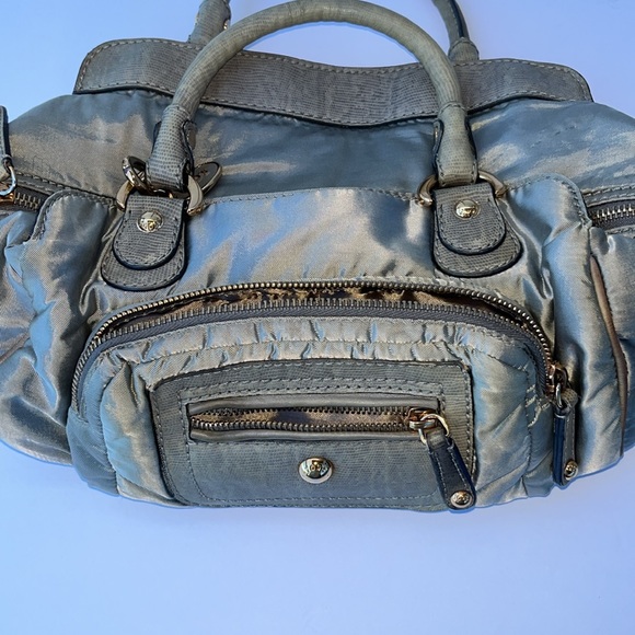 Authentic Vintage TOD’S Pashmy Small Satchel Handbag ~ In Grey Lizard/Nylon - Picture 6 of 16